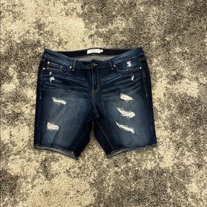 Torrid Distressed Bermuda Jean Shorts